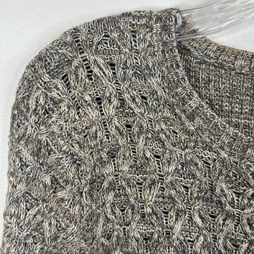 Jeanne Pierre Women’s Medium Textured Heathered Knit Pullover Sweater Gray Tan - Picture 3 of 6